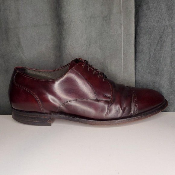 Stafford Comfort Plus Vintage Cap Toe Oxblood Burgundy Dress Shoes Mens 12 EEE/E - Picture 5 of 9